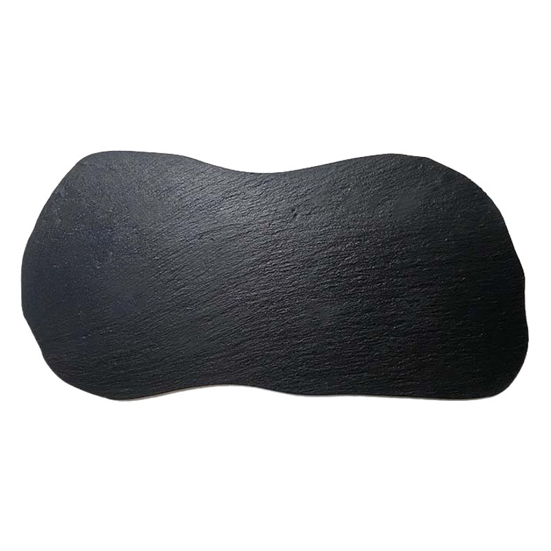 Luz estilo de lujo especial en forma de placa de roca natural negro Placa de sushi Placa de filete occidental vajilla creativa Placa de barbacoa