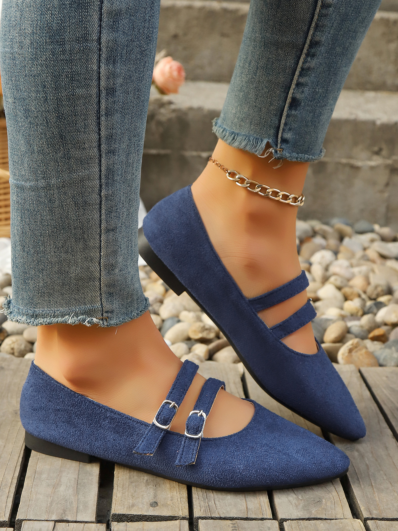 Leopard Print Suede Slip-on Shoes Pointed Toe Flats For Women_voghion.com