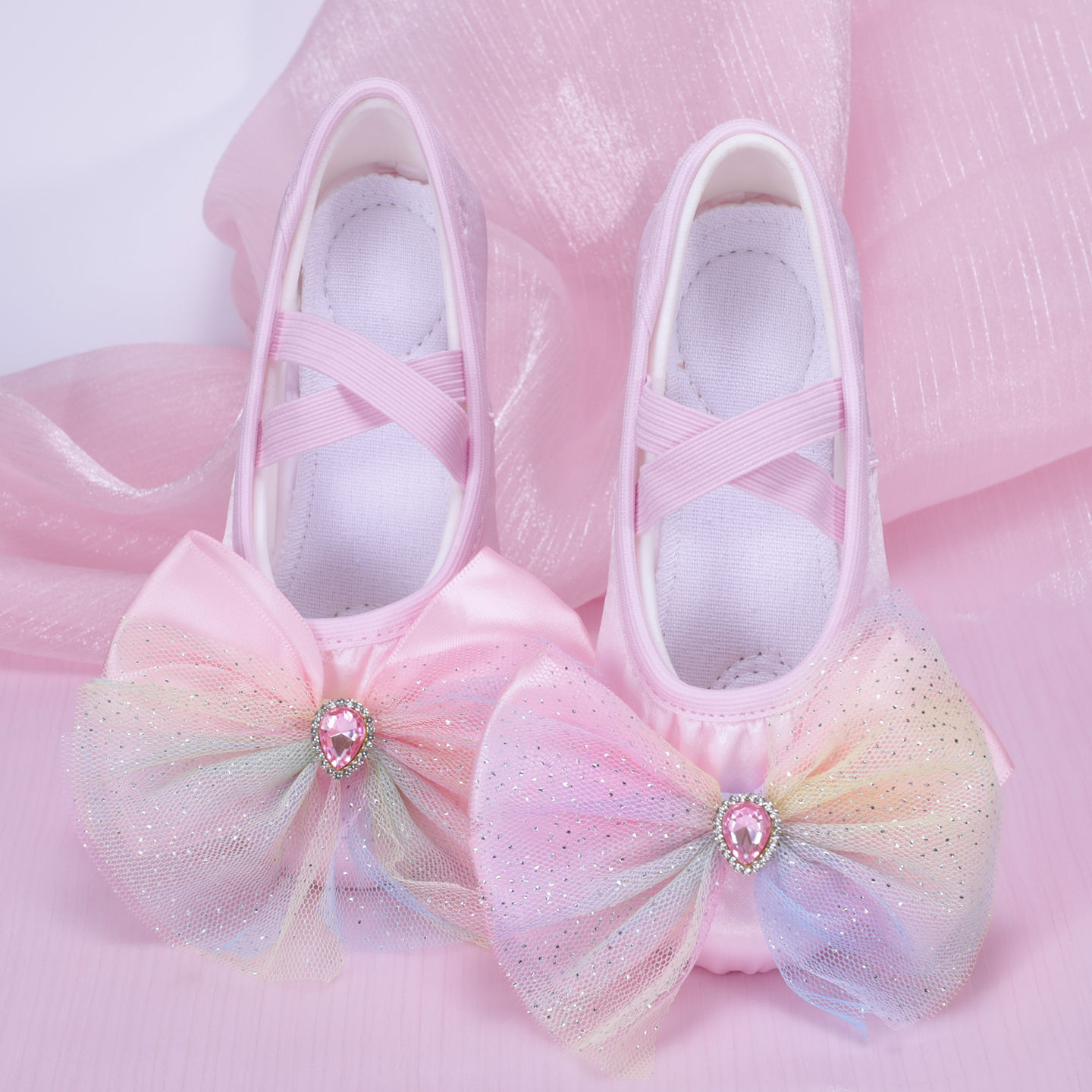 Stage Performance Dance Shoes, Cute Girls' Soft-Soled Ballet Body Cat Claw Shoes, Colorful Dance Shoes 8158