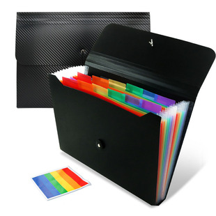 Amazon Hot Selling Large Capacity PP Organ Bag 13-grid Data Storage Folder A4 Multi-layer Classified File Bag