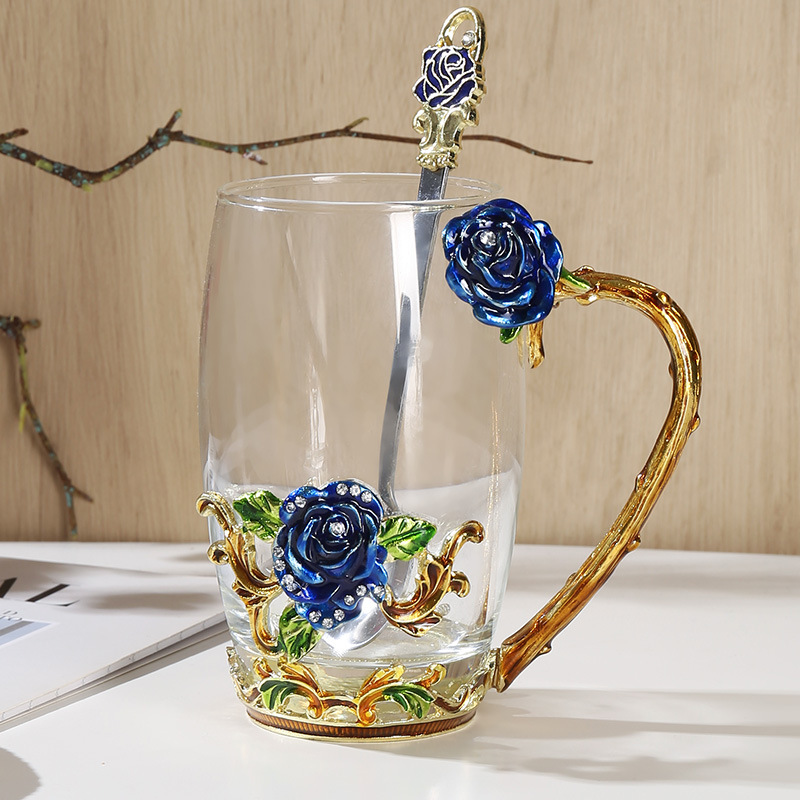 Hitzebeständige Glastasse Mit Floralem Emaille-design_voghion.com