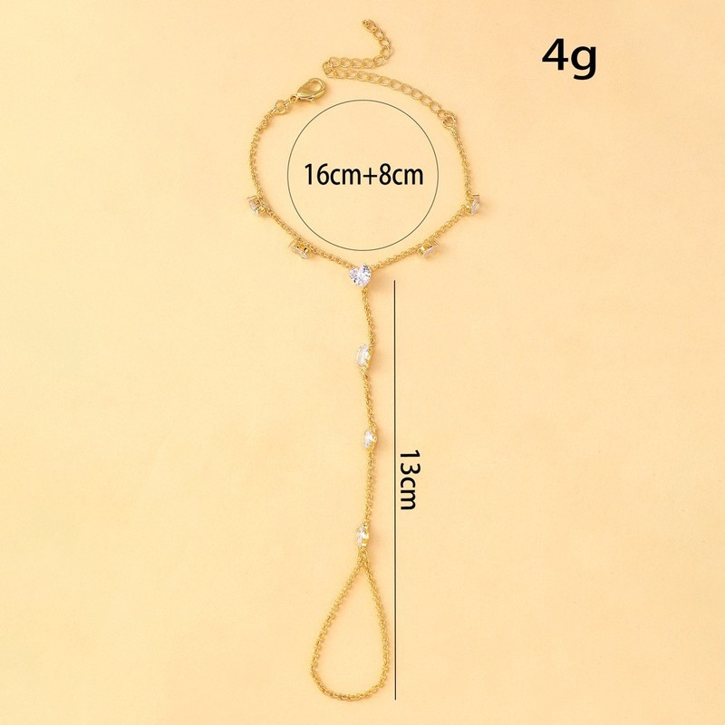 欧美热销爱心连指手链百搭水钻手链简约手饰女款 Bracelet|undefined