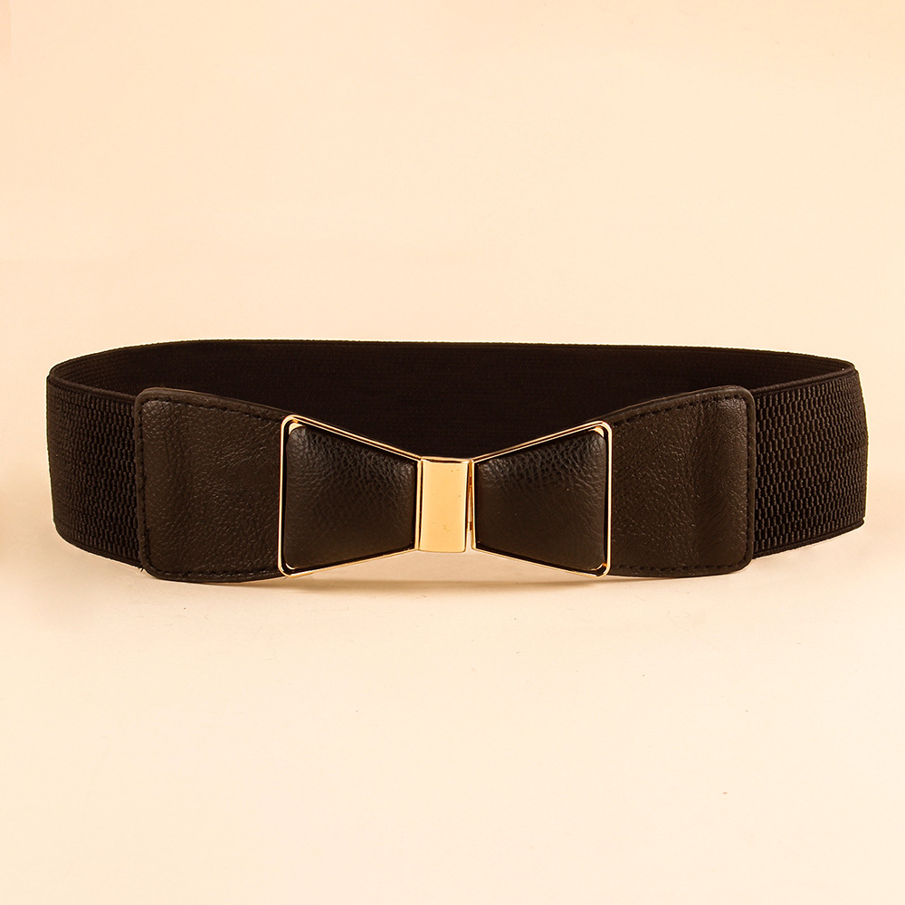 New Elastic Waistband for Women with Elastic Wide Waistband, Slimming Fit, Matching Skirt, Shirt, Coat, Black Waist, and Versatile Outer Layer_voghion.com