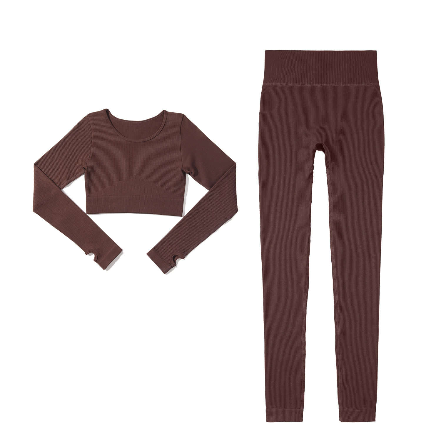 ¡En stock! Europa y América transfronteriza sexy chaleco deportivo ropa de fitness traje de las mujeres pantalones de manga larga ropa de yoga sin costuras XL