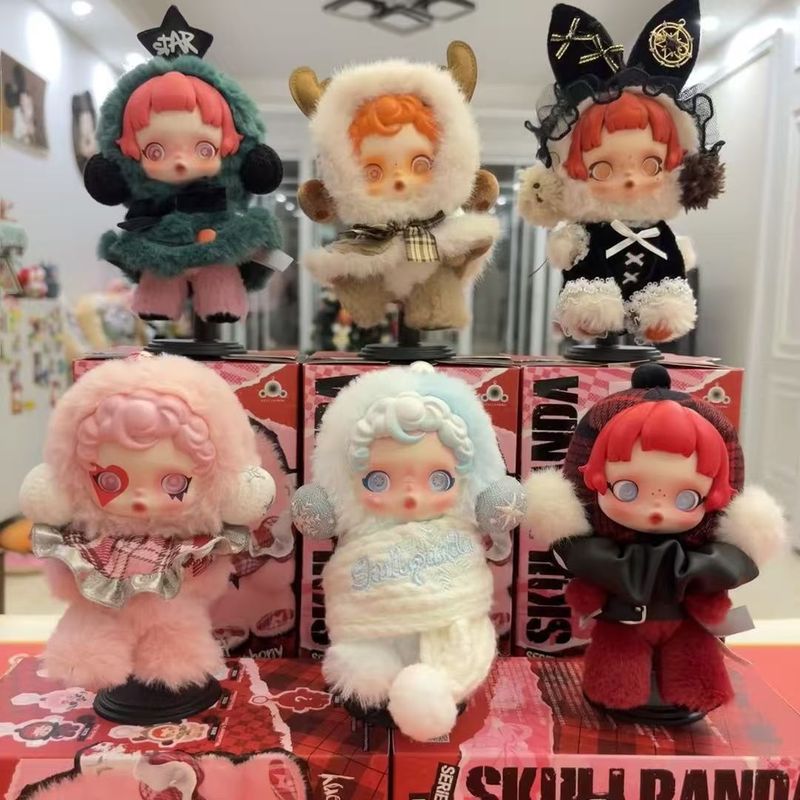 冬日乐章SKULLPANDA系列复刻版搪胶玩具毛绒盲盒潮玩手办挂件公仔|undefined