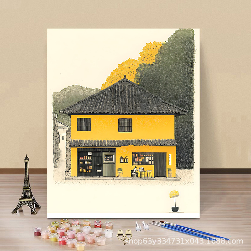 宮崎駿系風景デジタル油絵diy手作り色高顔値ins風客間装飾画|undefined