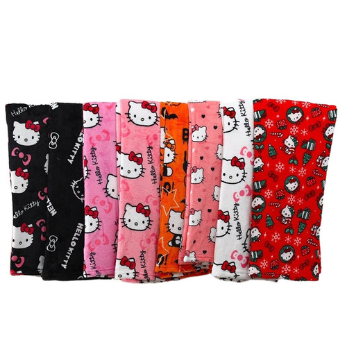 Hello Kitty Halloween Themed Cross-Border Exclusive Thick Women's Fall and Winter Fleece Lounge Pajama Set with Plaid Fabric