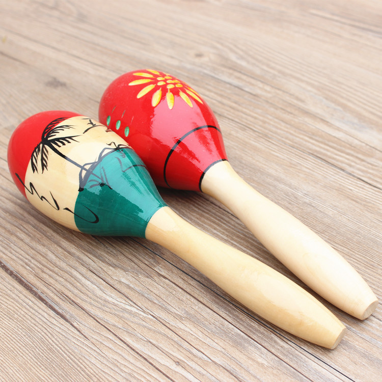 Wooden Coconut Tree Sand Hammer Orff Percussion Instrument Children's Early Education Teaching Aids Sand Ball Instrument Sand Hammer Ktv Rattle