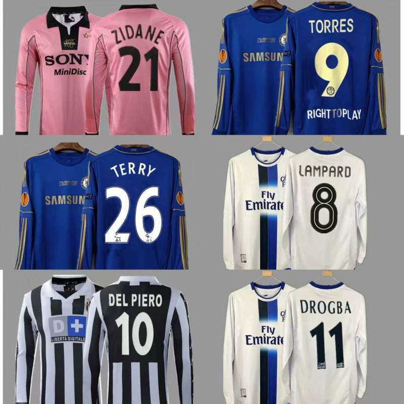 Retro jersey long-sleeved football uniform Lampard Robber Bartres Hazard Inzagi Piero Zidane