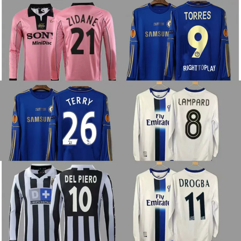 Retro jersey long-sleeved football uniform Lampard Robber Bartres Hazard Inzagi Piero Zidane