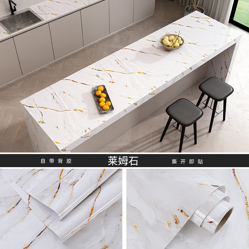 厨房台面贴纸防油污耐高温柜子桌子翻新贴纸防水防油自粘墙纸加厚|undefined