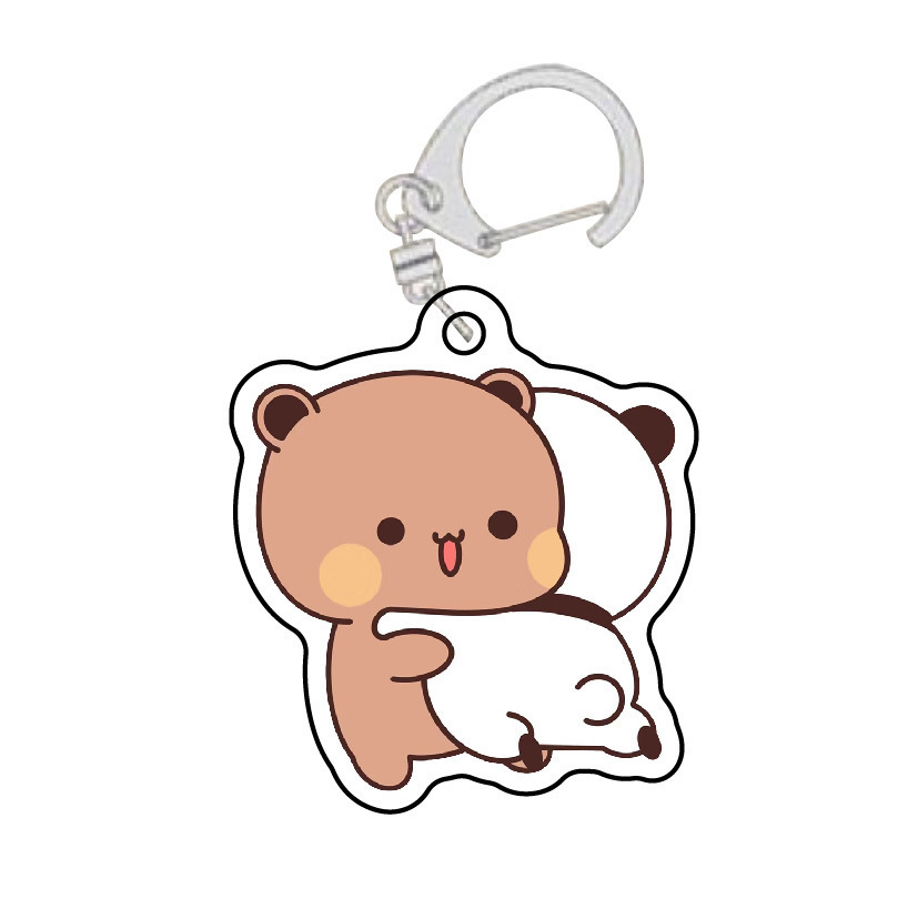 Cute pequeño dos tecidos de tela un dos colgantes acrílicos estudiantes caricaturas personales mochila colgar decoración personalizada image 2