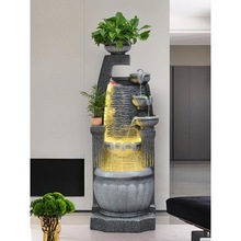 假山流水循环水幕墙风水轮客厅办公室屏风景观加湿器鱼池落地摆件