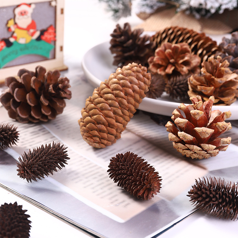 Navidad natural Pino cono árbol de Navidad colgante decoración de vacaciones colgante de Navidad accesorios de tiro guirnalda decoración al por mayor