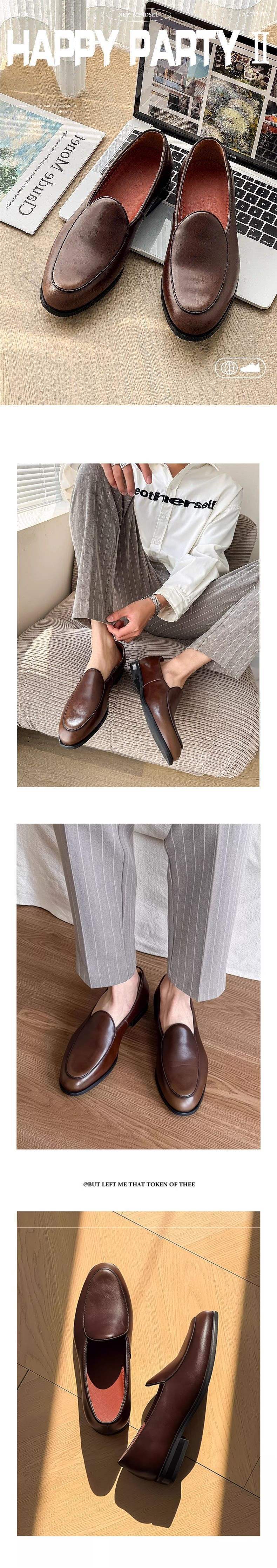 Mocassins ShoeVault Dopamine Fashion, nouveaux modèles pour hommes d'affaires, formels, noirs brillants, parfaits pour les trajets quotidiens, les mariages et les cérémonies de Derby._voghion.com