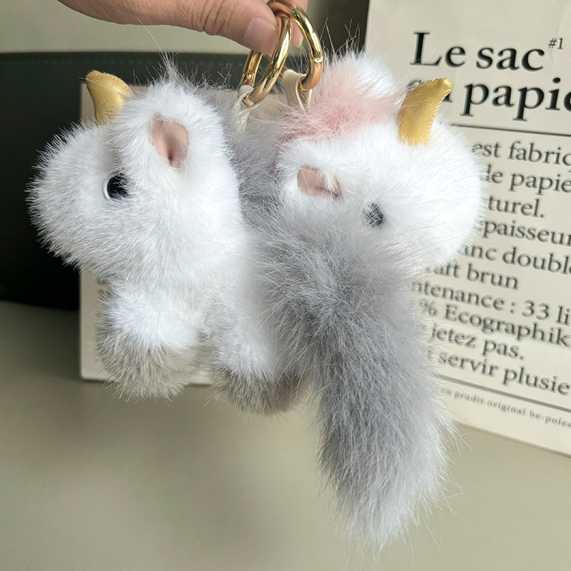 Linda muñeca de peluche unicornio mochila escolar colgante juguete muñeca para niños bolso colgante llavero cadena regalo