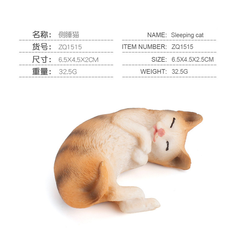 Gato persa Garfield lado durmiendo mascota gato modelo de decoración estática Transfronteriza Amazon simulación animal gato modelo