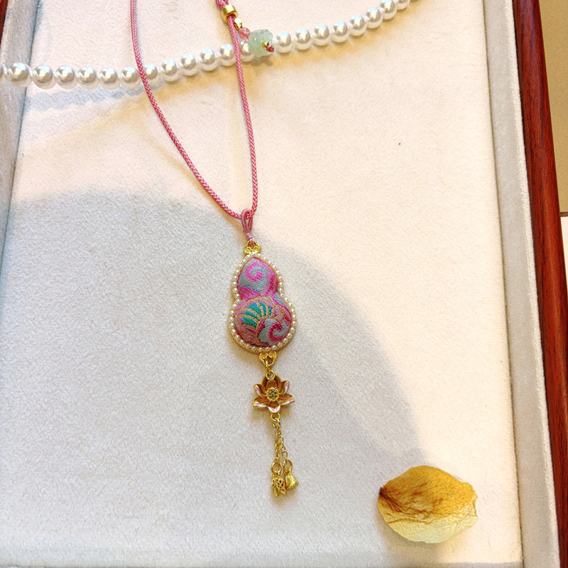 【成品】纯手工宋锦葫芦吊坠挂件古风挂坠项链女国风新中式配饰|undefined