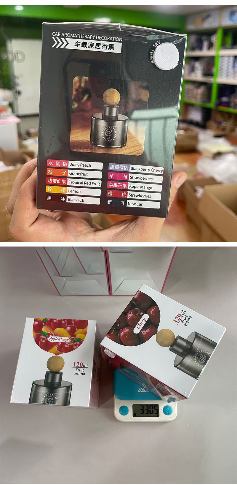 Car Aromatherapy Tropical Grape Red Fruity Car Perfume Ornaments Fresh Car Essential Oil Fragrance Long-Lasting Delivery