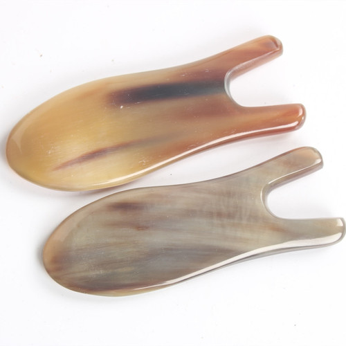 Ox horn eye scraper, natural small yellow horn, flat nose bridge massager, nose bridge and eye socket dual-purpose nose scraper