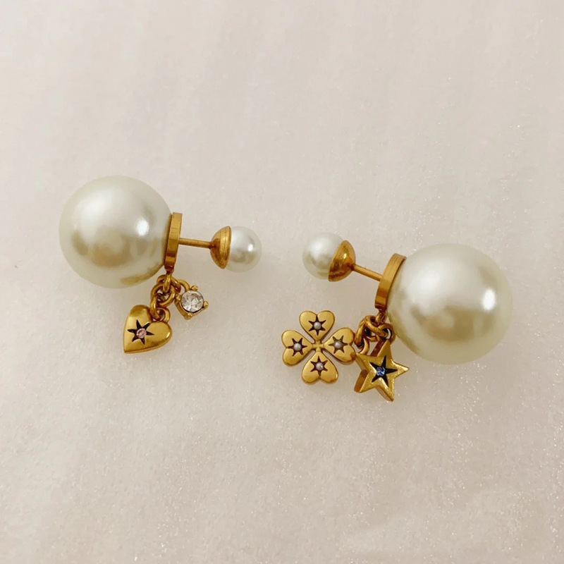 Copper Material 1 Pair Modern Style Classic Style Geometric Star Heart Shape Plating Copper Drop Earrings Ear Studs