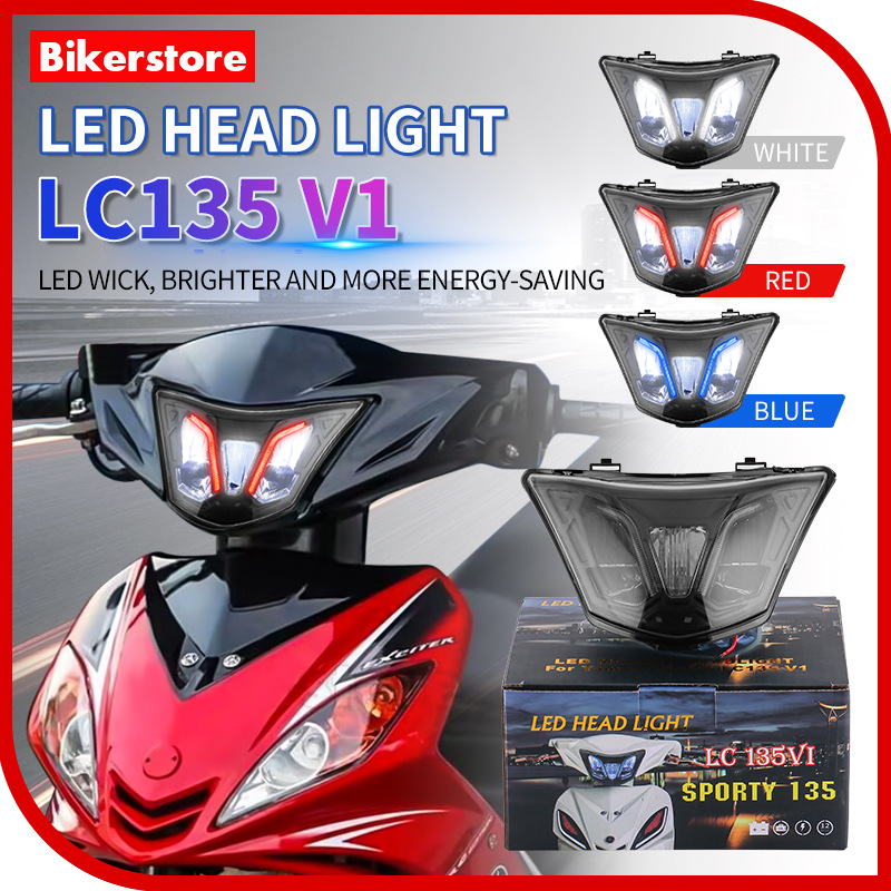 Adecuado para Yamaha LC135V1 motocicleta modificada lámpara LED lejos y cerca de la luz tira guía faro