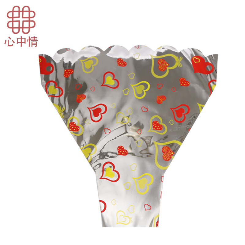 【心中情】银光三色爱心花瓶鲜花多枝袋袋