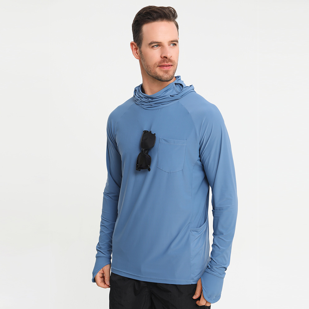 Ropa de pesca de ropa de protección solar para hombres de manga larga 2025 nuevo estilo de secado rápido anti-ultravioleta resistente al desgaste ropa de protección solar de pesca de seda de hielo para hombres