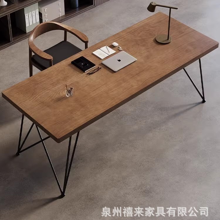 Mesa de computadora de escritorio de madera sólida nórdica, escritorio de escritorio simple, escritorio de dormitorio, escritorio de tablero grande, escritorio de barra larga moderno