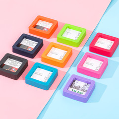 INS現代簡約家居裝飾莫蘭迪方形塑膠7X7CM磁性冰箱貼小相框