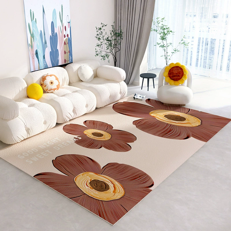 Carpet rug for living room, non-slip home carpet, simple elegant floral design, multiple sizes 40×60–200×300 cm