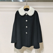 2025冬女装XRJ7D08D毛领单排扣口袋毛呢大衣外套S250777 不支持退