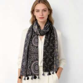 四拼曼海蒂32支缎纹厂销外贸跨境印花长巾旅游度假防晒保暖披肩