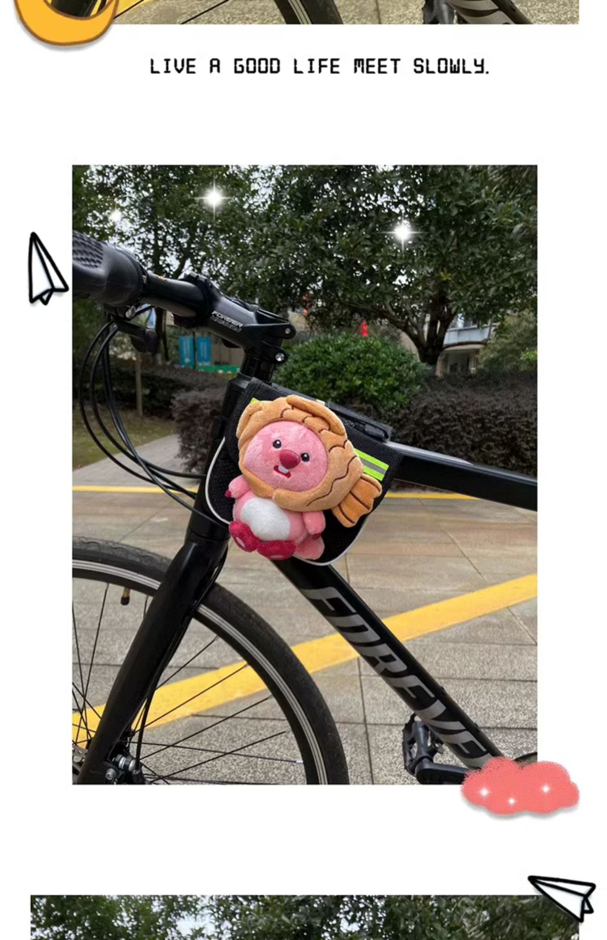 Little Beaver Ruby bicycle front beam bag cute upper tube bag mountain bike universal beam bag road bicycle