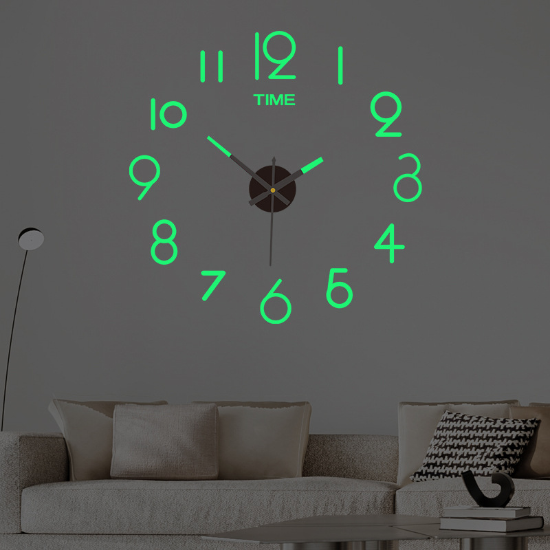 Creativo acrílico luminoso DIY Reloj nórdico de pared simple sala de estar entrada mudo reloj personalizado digital Reloj decorativo