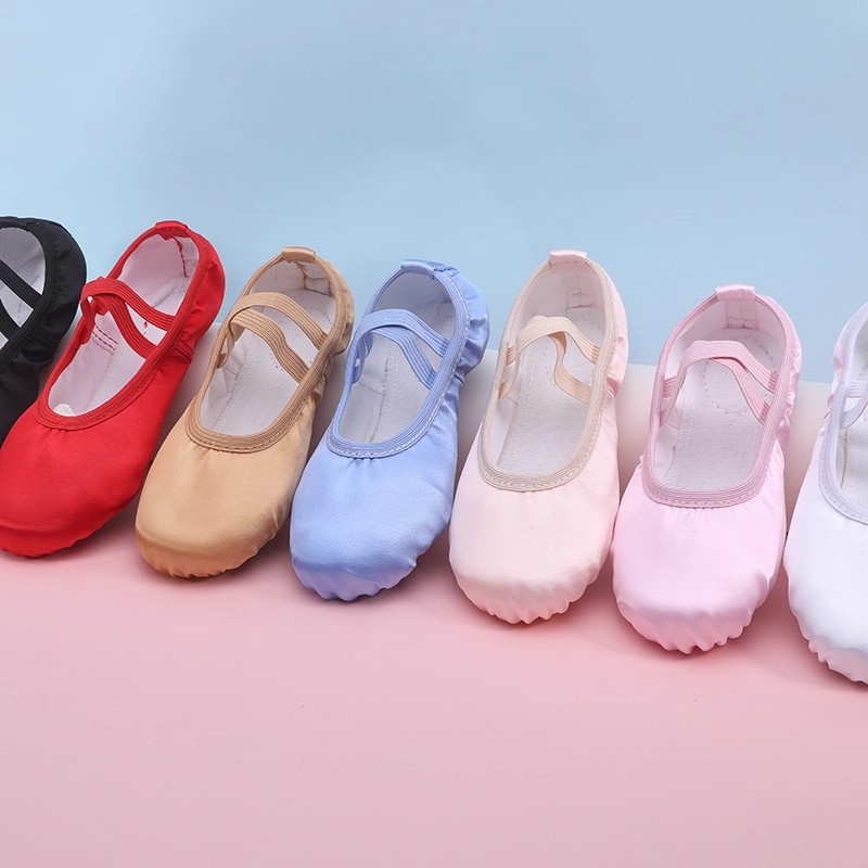 Dance Shoes for Girls Summer Dance Special Soft Sole Chinese Princess Practice Satin Blue Baby Kidsren's Ballet Shoes