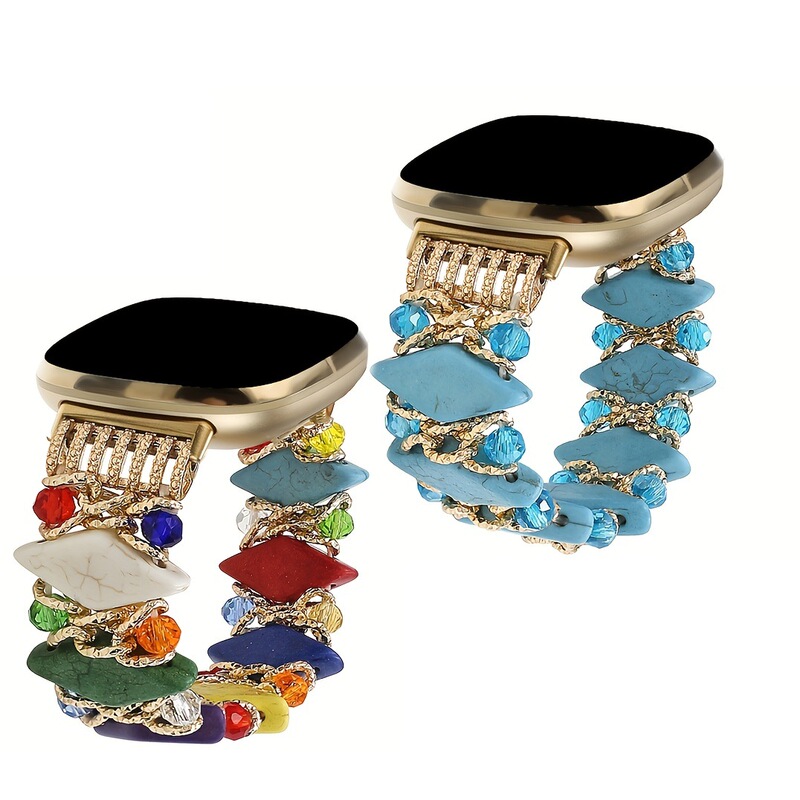 Diamond-Shaped Turquoise Elastic Watch Band Suitable for Apple Watch and Samsung 20mm Watch Faces Diamond-Shaped Turquoise Elastic Watch Band Suitable for Apple Watch and Samsung 20mm Watch Faces