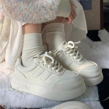 爆款小白鞋女2024春季新款百搭厚底增高板鞋运动休闲鞋夏季帆布鞋