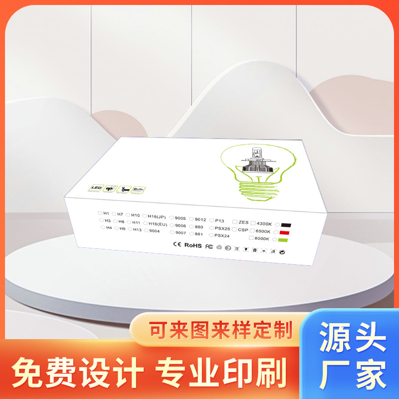 广州厂家汽车用品包装盒LED汽车大灯包装纸盒专业珍珠棉内托批发