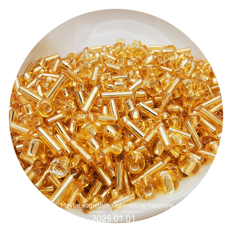 2/3/4mm金银灌银玻璃米珠管珠diy手工串珠材料散珠手链耳饰品配件|undefined