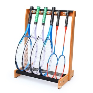Solid Wood Badminton Racket Rack Tennis Racket Storage Rack School Mobile Display Popular Xiaohongshu Racket Display Rack