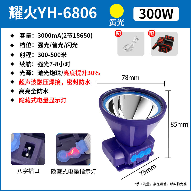노란색 표시등 6806/300W/레이저 총/밀폐 및 방수