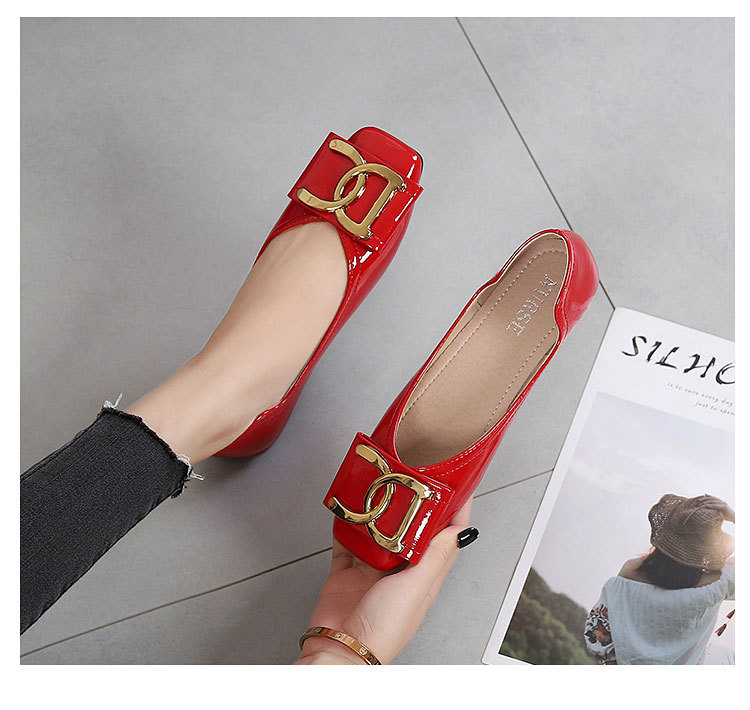 Women's Flat Shoes For Women Square Toe Low Heel Casual Work Shoes_voghion.com
