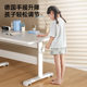 Children's Study table and chair manual adjustable desk elementary school student writing computer desk simple household white table suit