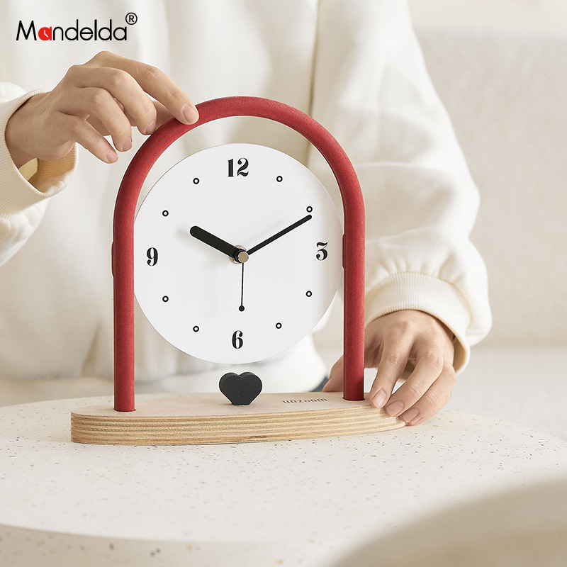 Mandelda Study Bedroom Table Clock Decoration Desktop Ornaments Living Room TVCabinet Creative Clock Entrance Ornaments