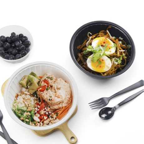 食品级 PP 材质 40oz一次性圆碗 耐高温不变形 外卖打包优选