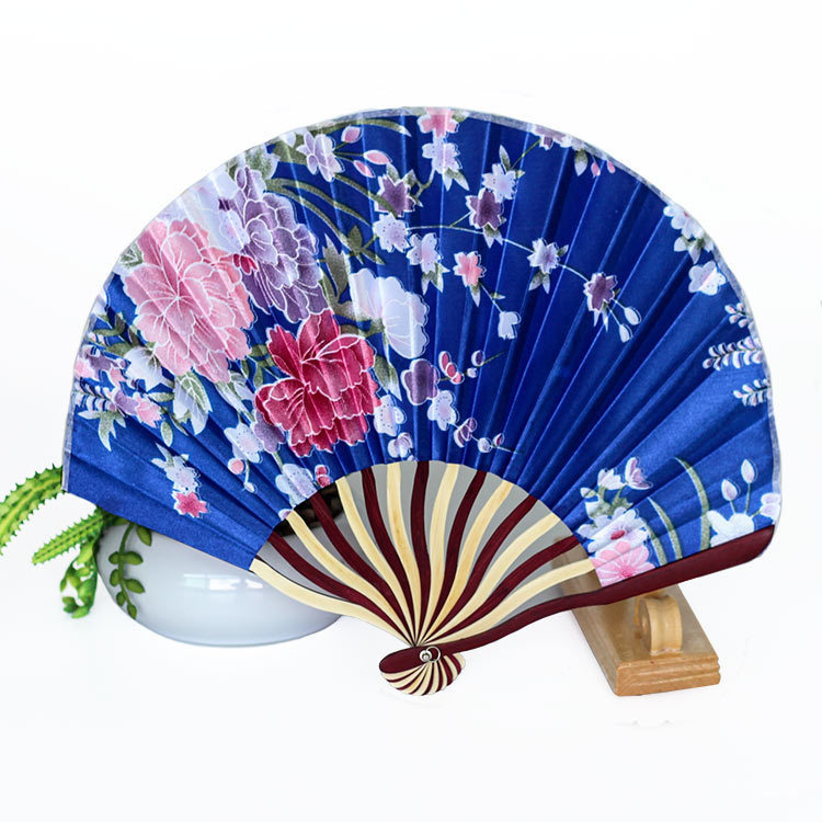 夏季古典旗袍舞蹈扇弯刀扇女扇 和服扇子精品折扇竹制品扇批发