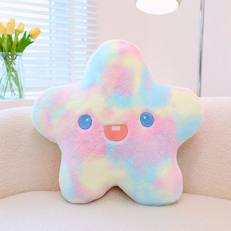 Nuevo lindo colorido estrella Luna de peluche almohada de juguete flor Bahía ventana cojín del sofá cojín al por mayor femenino