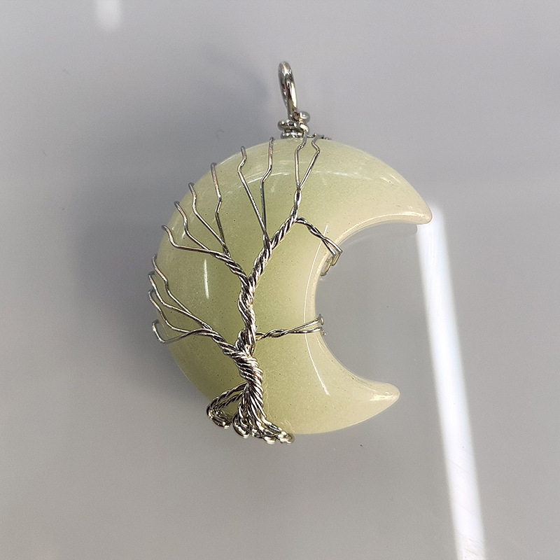 1 Piece 35 * 45mm Artificial Crystal Moon Life Tree Pendant display picture 9