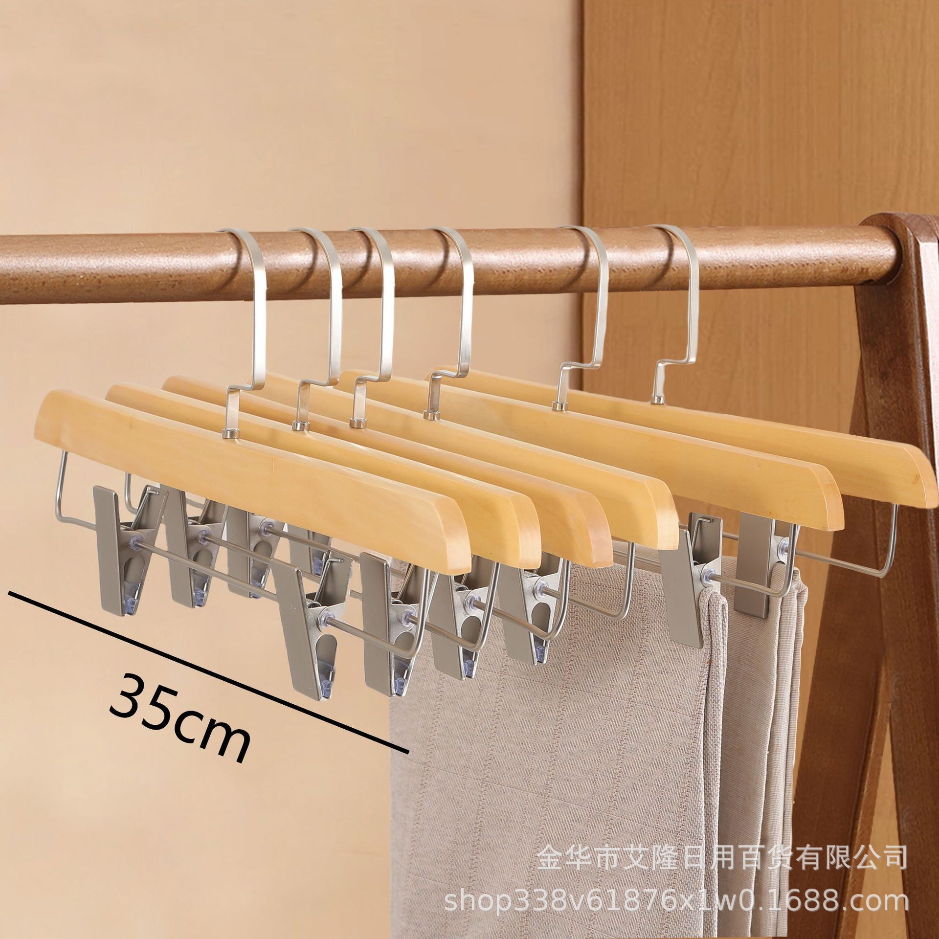 Perchas de madera sólida trajes trajes de ropa de madera sin marcas tiendas de ropa de madera hotel seleccionado soporte de ropa de madera estante de ropa antideslizante